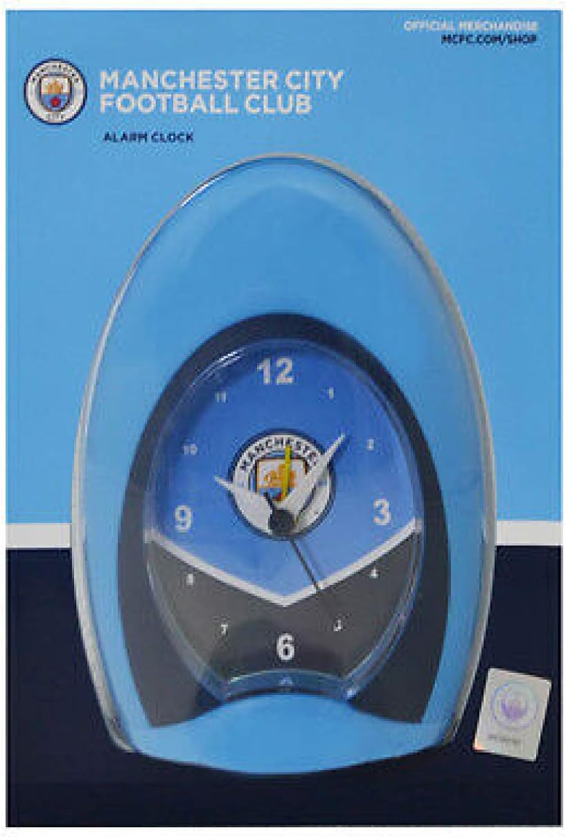 Manchester City Football Club Mini Alarm Clock Quartz Swoop Design