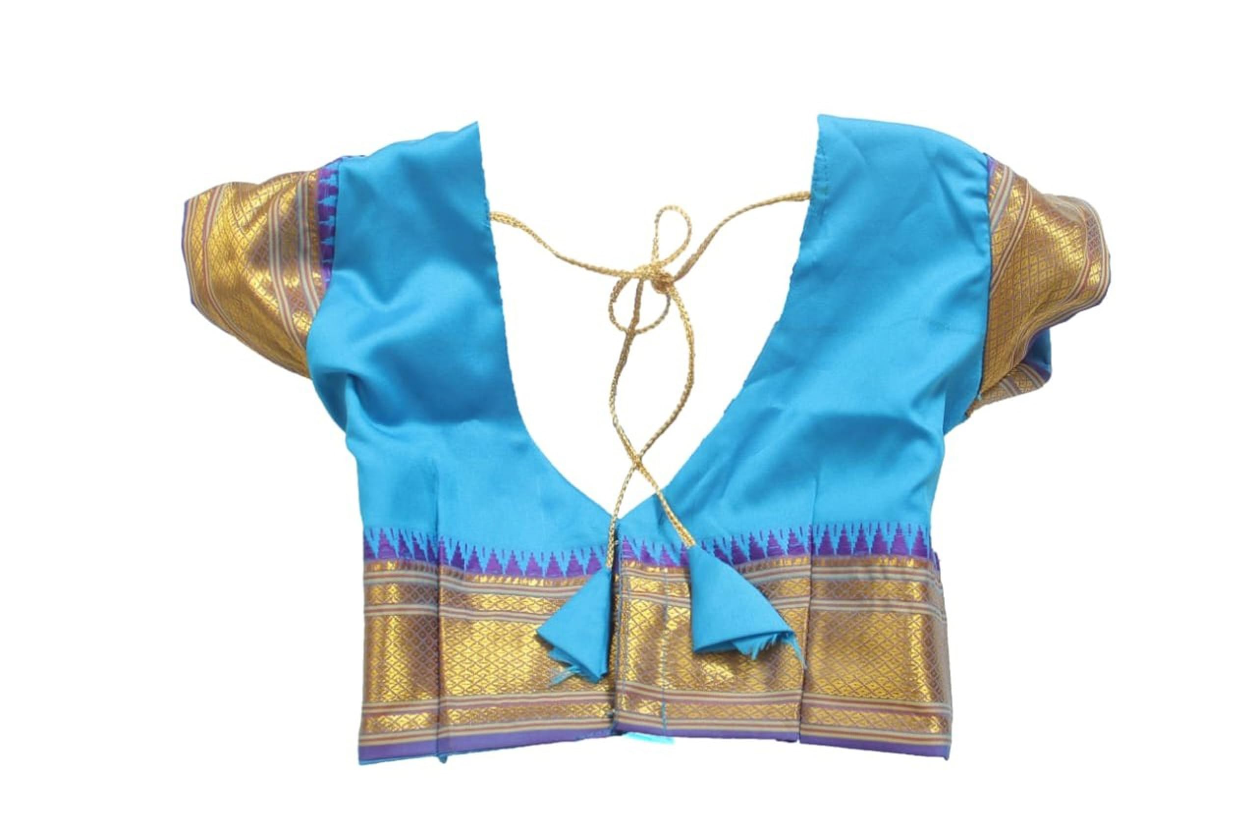Mastani Nauwari Saree for Baby/Childs/Girls (1-2, Classic, Sky Blue) 2