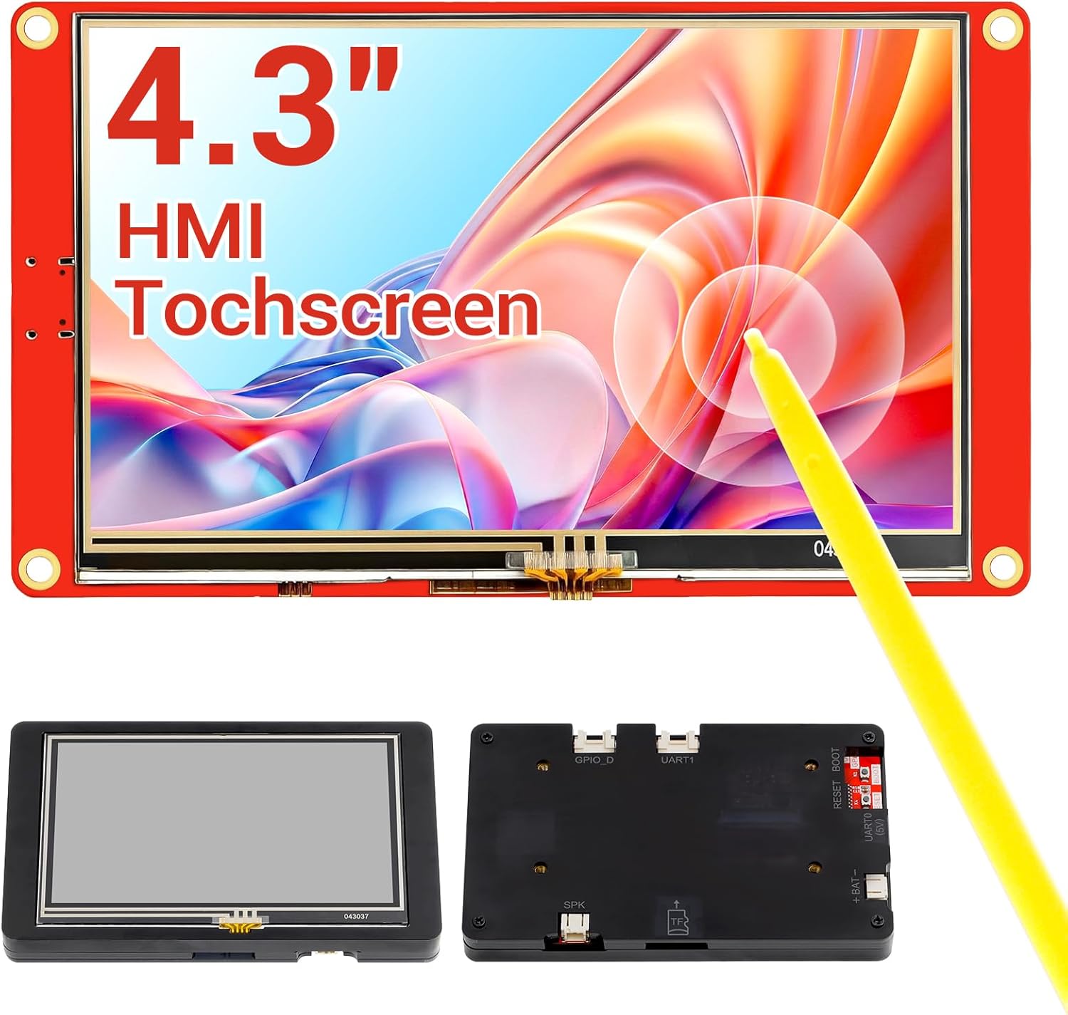 ELECROW ESP32 Display 480x272, 4.3 Inch HMI Basic Touch Screen SPI TFT LCD Touchscreen with Acrylic Case, 32-Bit LX6 Dual-Core Processor, Up to 240MHz, Compatible with Arduino, PlatformIO, MicroPython