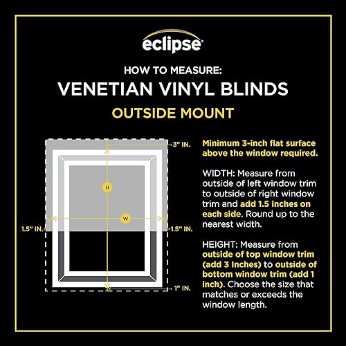 Miniatura 8 de Eclipse Persianas de vinilo de alta calidad de 2 pulgadas para filtrar la luz y privacidad, persianas duraderas de oscurecimiento de habitación para