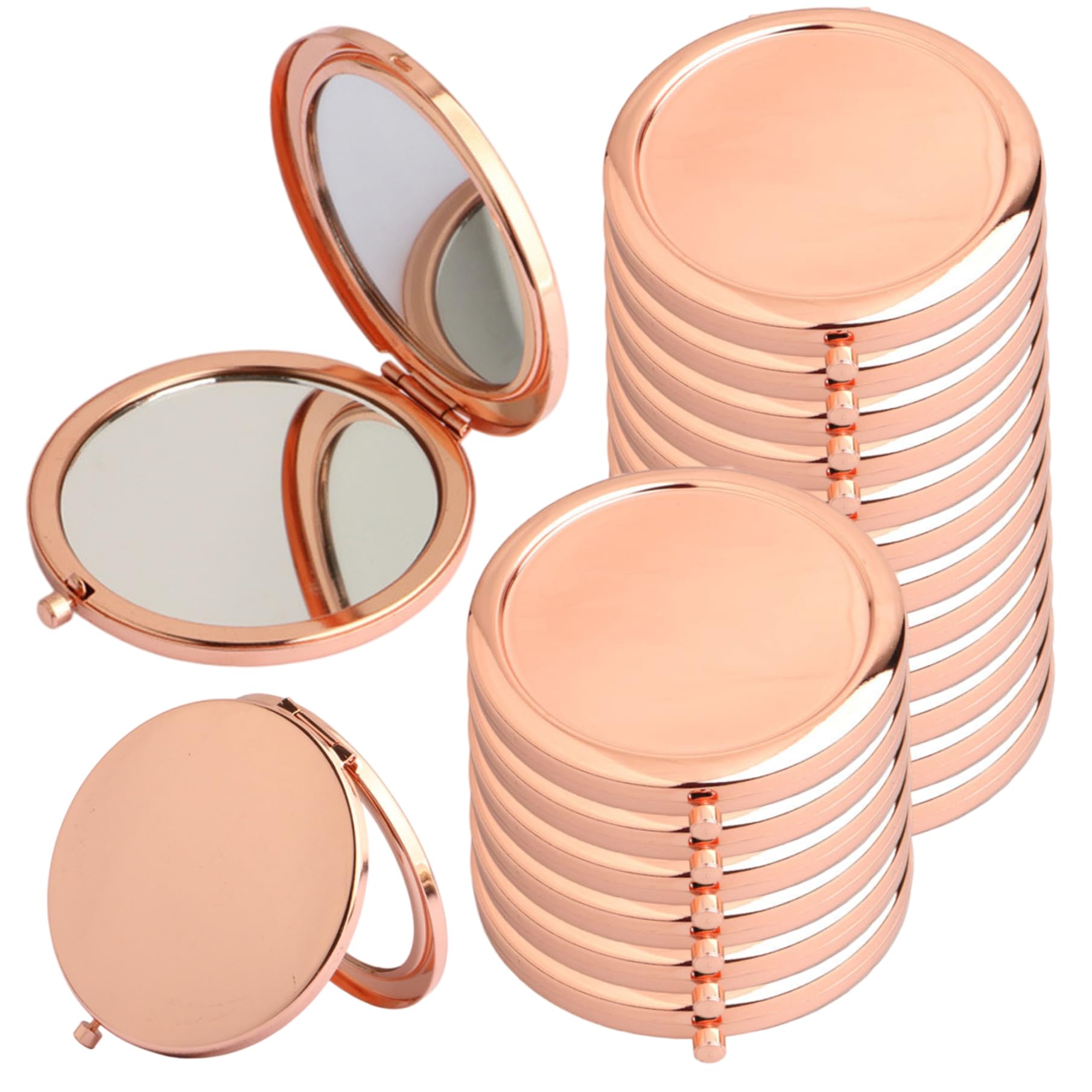 Specchio compatto, tasca rotonda vintage bifacciale da 20 pezzi per donna