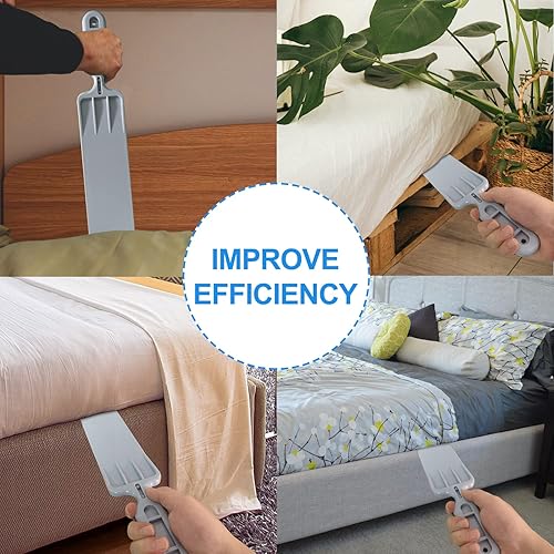 Miniatura 4 de Levantador de colchón para cambiar, herramienta de recogedor de cama, ayudante de cambio de sábanas, sábanas de recogida ordenada y fácil, sin