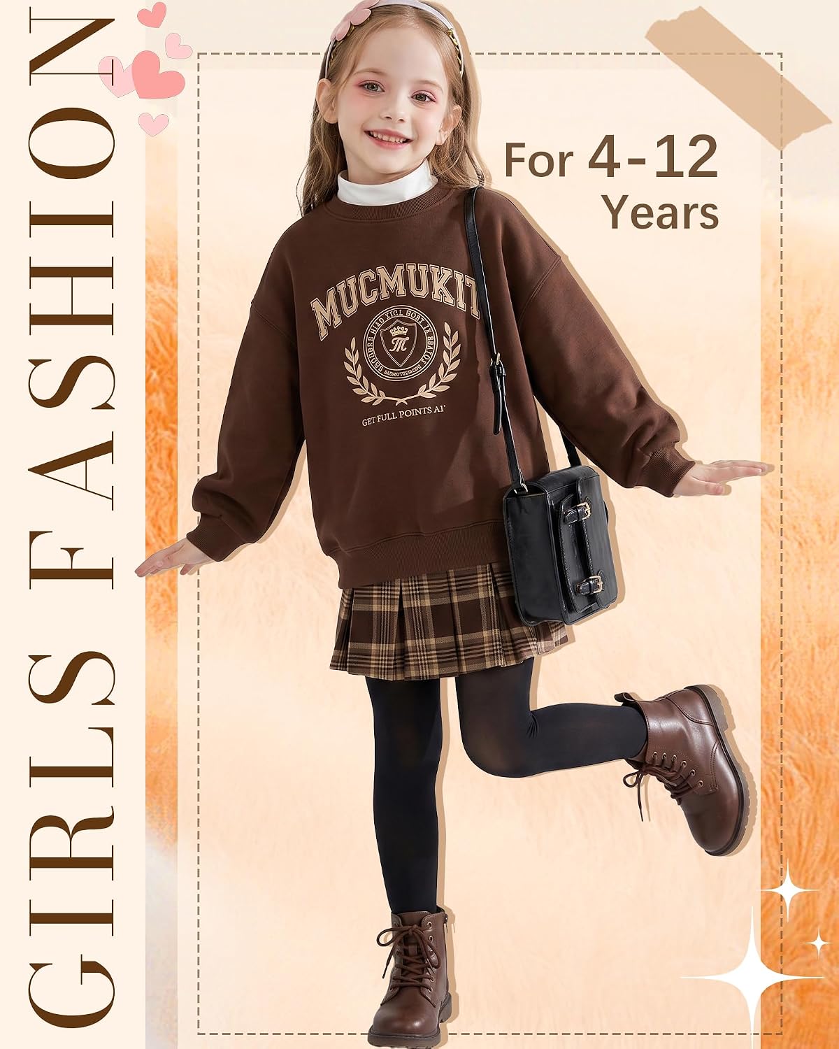 HONGTEYA Girls Fleece Lined Tights Fake Translucent Warm Thermal Leggings