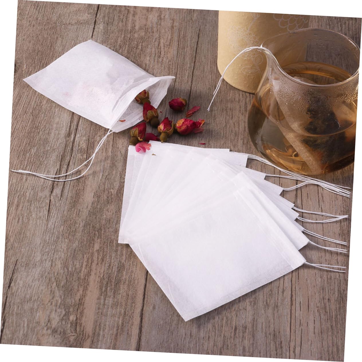 Amosfun 3 Juegos Bolsitas De Té Con Cordón Filtro De Té Bolsas De Filtro De Café Filtros De Té Vacíos Canvas Bag Infusor Te Pack De Te Bolsa De Té Bolsitas De Té Para Té Suelto 200 Uds * 3