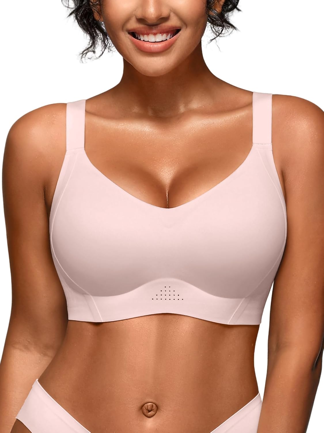 Wireless Jelly Bras for Women - Plus Size Full Coverage Seamless Bra No Underwire, Supportive T-Shirt Bralette for Older