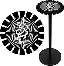 craspire Support en Cristal pour Pendule Épée de Serpent, Roue de Radiesthésie Gothique, Présentoir Noir, Support de Rangement en Bois Vintage pour Objets de Sorcière de Rome, pour Colliers en Pierre