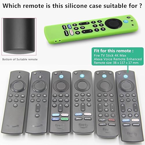 Miniatura 3 de Pinowu Funda de silicona para control remoto (2 piezas, brilla en la oscuridad) para Firestick 4K Max (2), ToshibaInsigniaPioneerOmni (QLED) Series