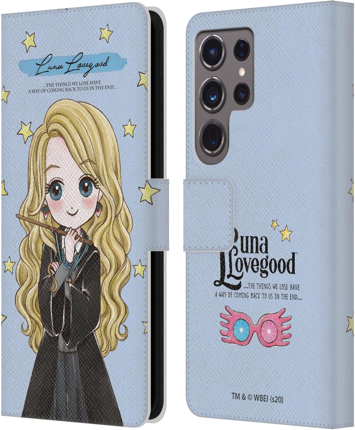 Head Case Designs Officially Licensed Harry Potter Luna Lovegood Deathly Hallows XXXVII Leather Wallet Case Compatible with Samsung Galaxy S24 Ultra 5G