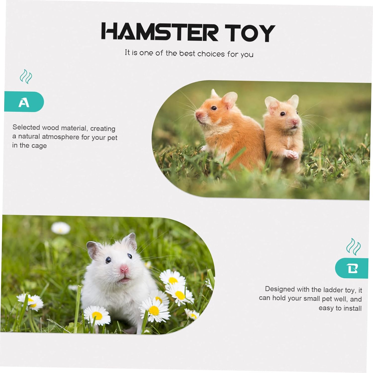 Levemolo Interactive Hamster Climbing Ladder Foraging Toy Platform for Hamsters Guinea Pigs Wooden Chewing Toy for Small Animals