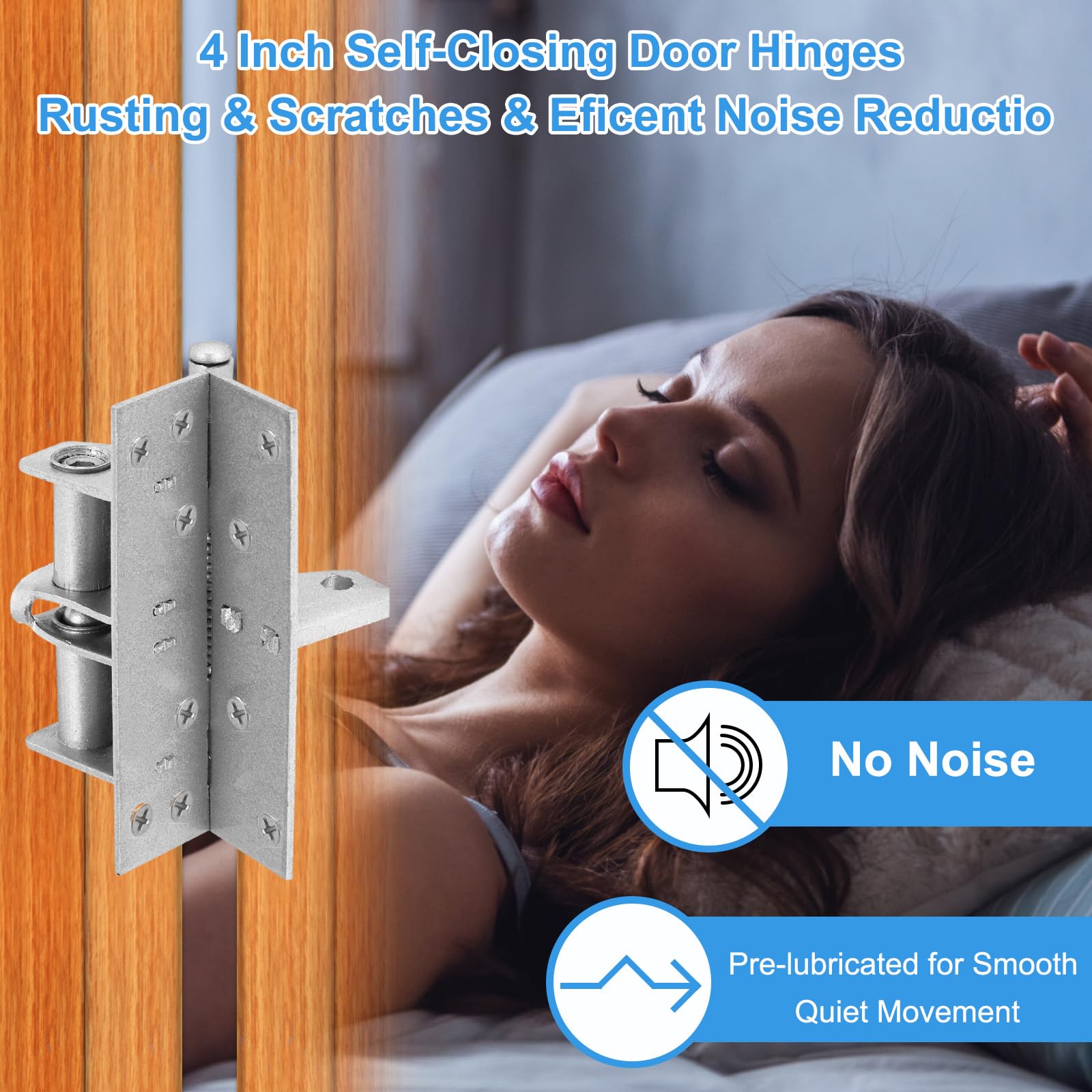 PATIKIL 3.94 Inch x 2.4 Inch Self-Closing Door Hinges - Image 4