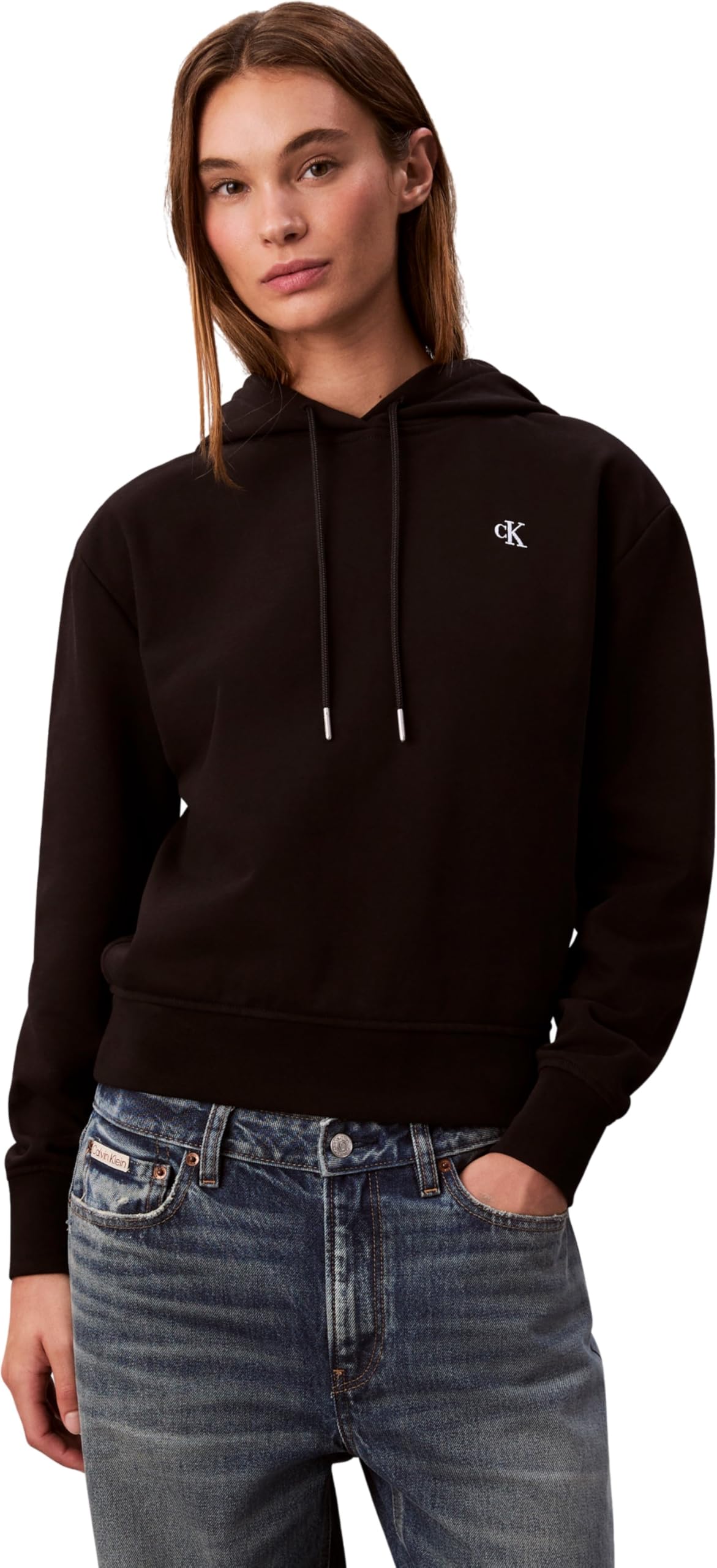 Calvin Klein Sweat à Capuche Femme Monogram Terry avec Logo