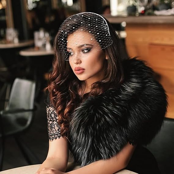 Mesh Veil Headband Fascinators Hat 1920s Headpiece for Women