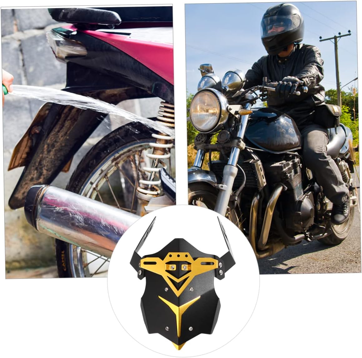 ABOOFAN 1Set Durable Rear Mud Guard for Motorcycle Professional Accessories with Craftsmanship Easy Installation and Splash Protection