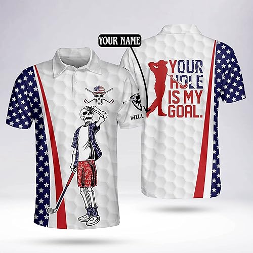 Miniatura 6 de TEEMAN Camisetas de golf divertidas personalizadas para hombres, camisetas de golf locas para hombres, divertidas camisas de golf polo de manga