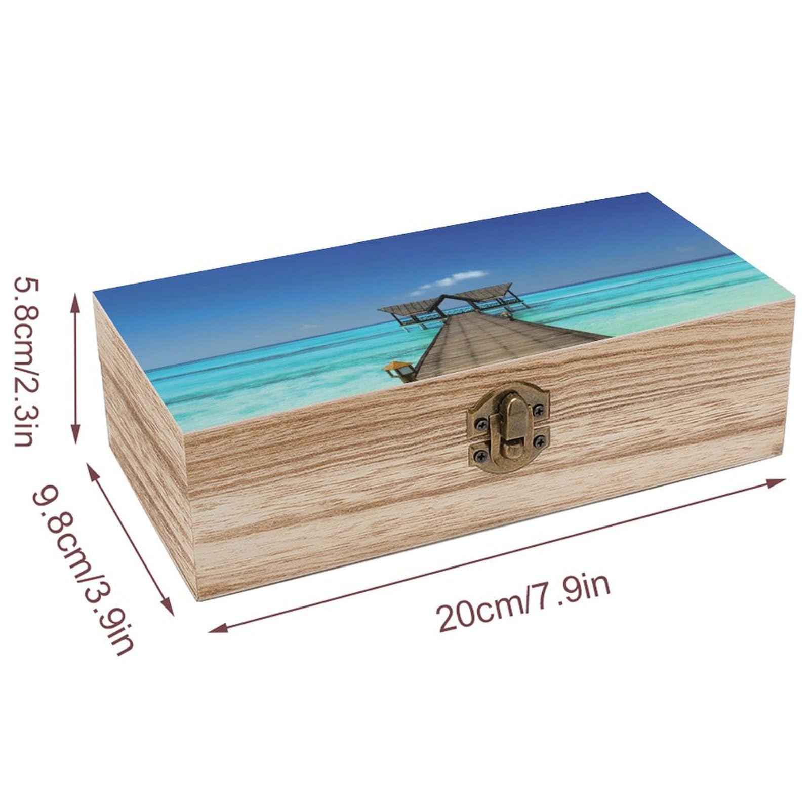 Amazon｜ナチュラルな 木製 透き通った青い水に浮かぶ木製の桟橋