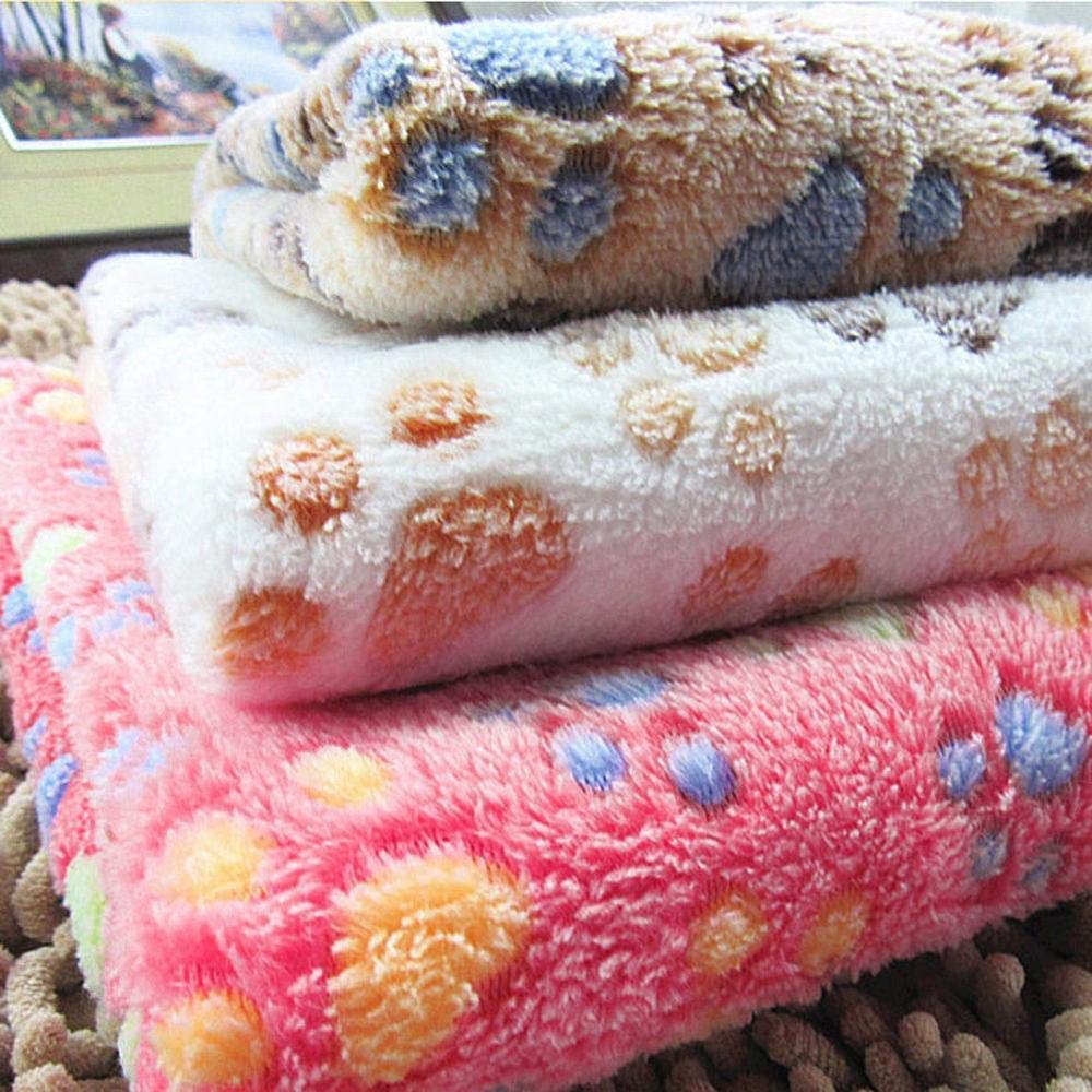 Coperta per Gatti Marrone Coperta da Letto per Animali Domestici Coperta Morbida E Calda Cuscino da Letto Paw Print Design Coperta da Letto per Cuccioli Cuscino per Divano da Compagnia 4Pz S
