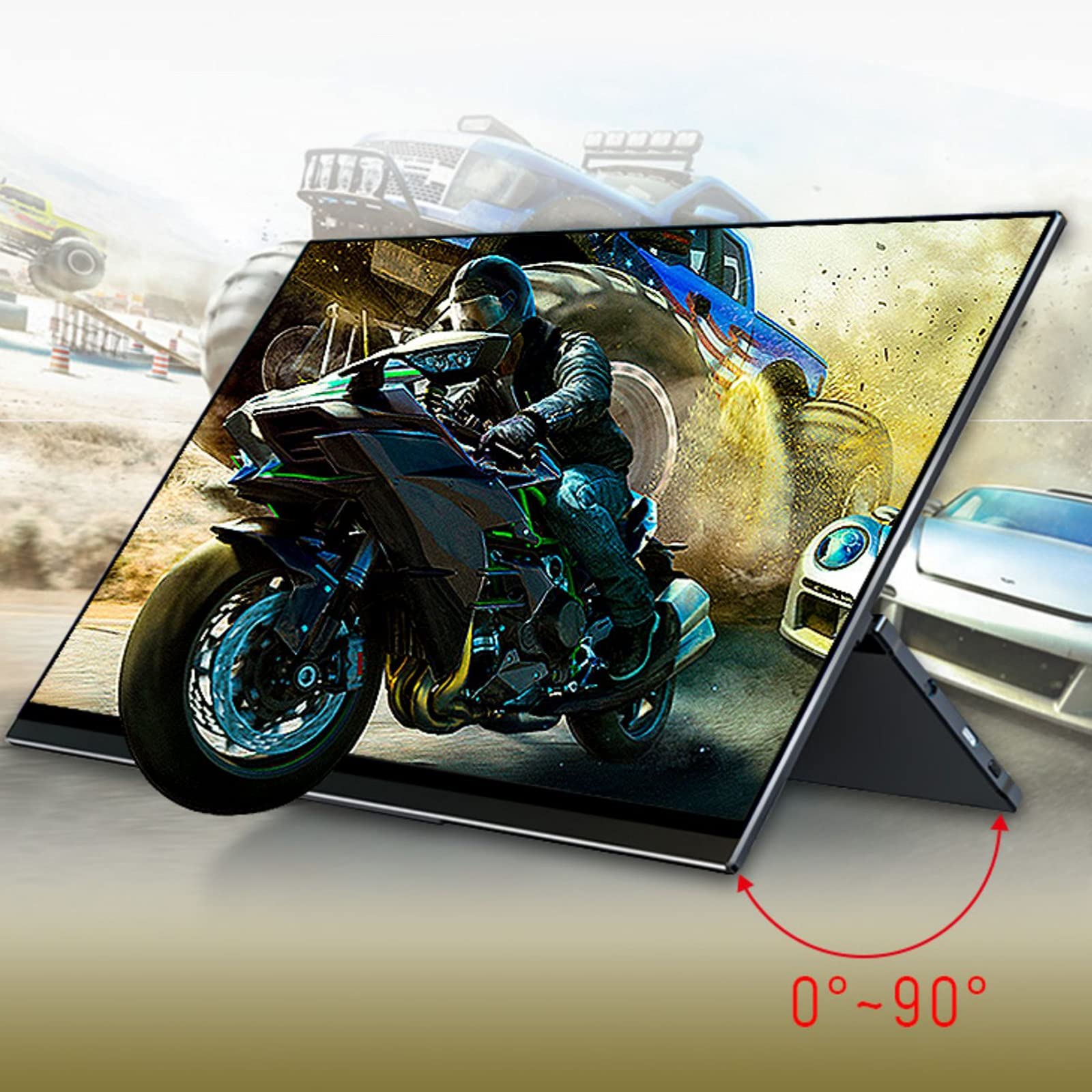 Monitor Portatile 15.6 '' Monitor Portatile 108 0p HDR FHD IPS Display del Computer toccabile con USB-C HDMI Monitor Esterno for Xbox PS4. Switch Laptop. Pc Telefono Monitor