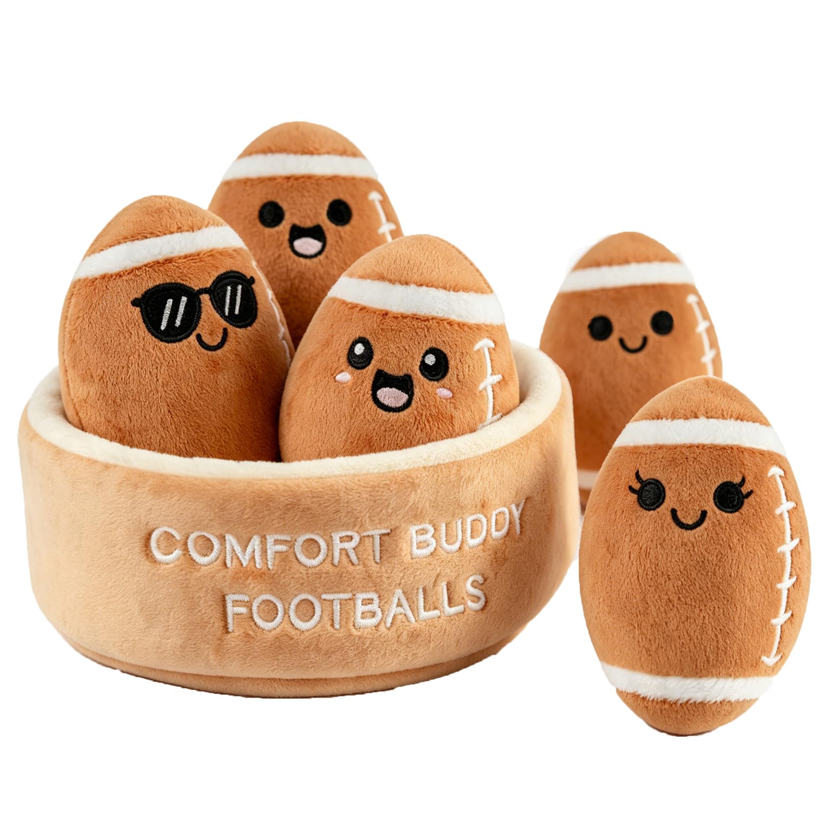 Emotional Comfort &amp; Support Football Set, 5 Soft Squishy Footballs