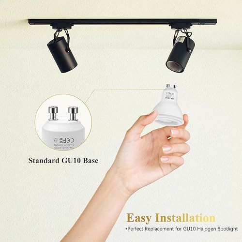 Miniatura 7 de DiCUNO Bombillas LED GU10 de 5 W, blanco cálido, 3000 K, 500 lm, ángulo de haz de 45 grados, foco, equivalente a bombillas halógenas de 50 W, luz