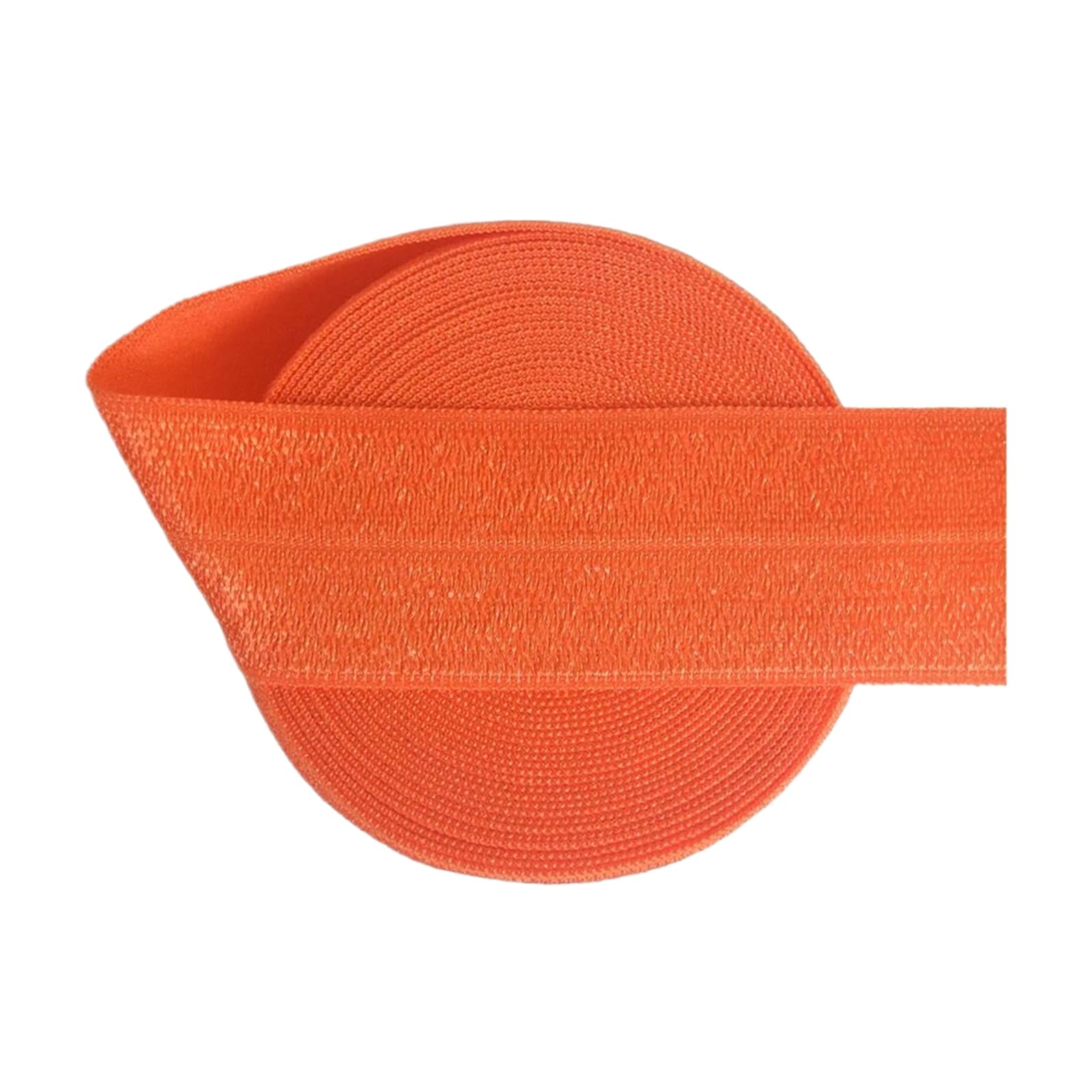1" 25mm Solid Spandex Satin Bandfold Over Elastic, Autumn Orange, 25mm,10 Yards