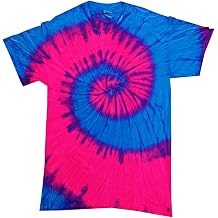 H1000 Tie-Dye Adult Tie-Dyed Tee - Blue Pink Flo Swirl - Large