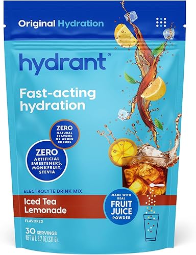 HYDRANT Mezcla de bebida con electrolitos a granel, hidratación de acción rápida con jugo de fruta real en polvo endulzado con azúcar de caña y sin