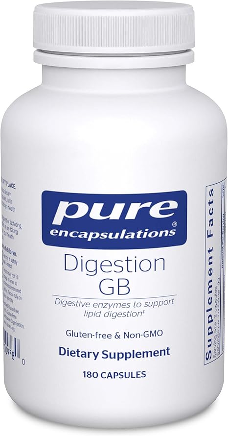 Pure Encapsulations Digestion GB - Digestive Enzyme Supplement - for Gallbladder Support & Gut Health* - with Bile Salts & Digestive Enzymes Blend - Gluten Free & Non-GMO - 180 Capsules