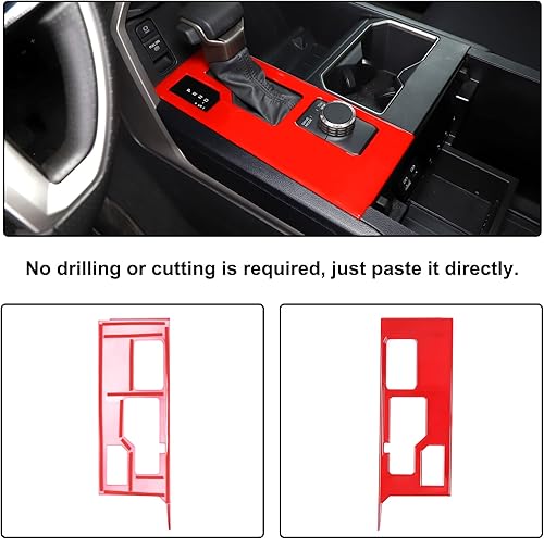 Vista 188 de Aunginsy Cubierta de panel de palanca de cambios de control central, compatible con Toyota Tundra/Sequoia 2022-2024, consola de palanca de cambios