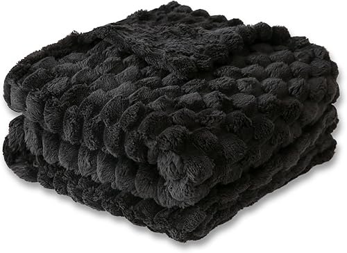 HOMRITAR Manta decorativa de piel sintética 3D extra suave y mullida para niños y niñas, reversible, ligera, esponjosa, acogedora, de felpa, cómoda,