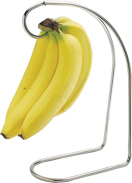 KitchenCraft Banana Holder with Chrome Plated Finish, Metal, 17.5 x 8.5 x 34 cm