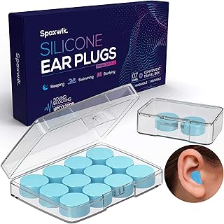 Ear Plugs for Sleeping Noise Cancelling, Reusable Silicone Soft Moldable Waterproof Sound Blocking Earplugs for Swimming, Snoring, Working, Airplanes, Shooting, Musicians, 32dB Highest NRR Blue