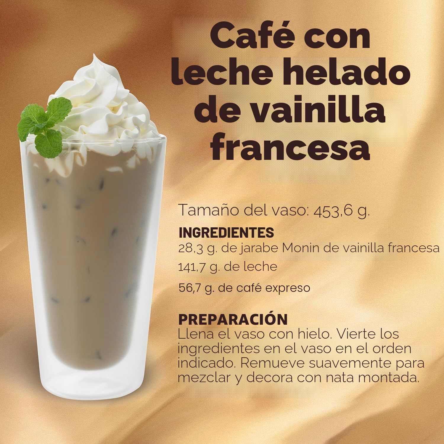 Monin - Jarabe de Vainilla Francesa, En Caja, Sabor Versátil, Sabores Naturales, Ideal para Cafés, Cócteles, Batidos y Bebidas para Niños, Sin OGM, Sin Gluten (1 Litro)