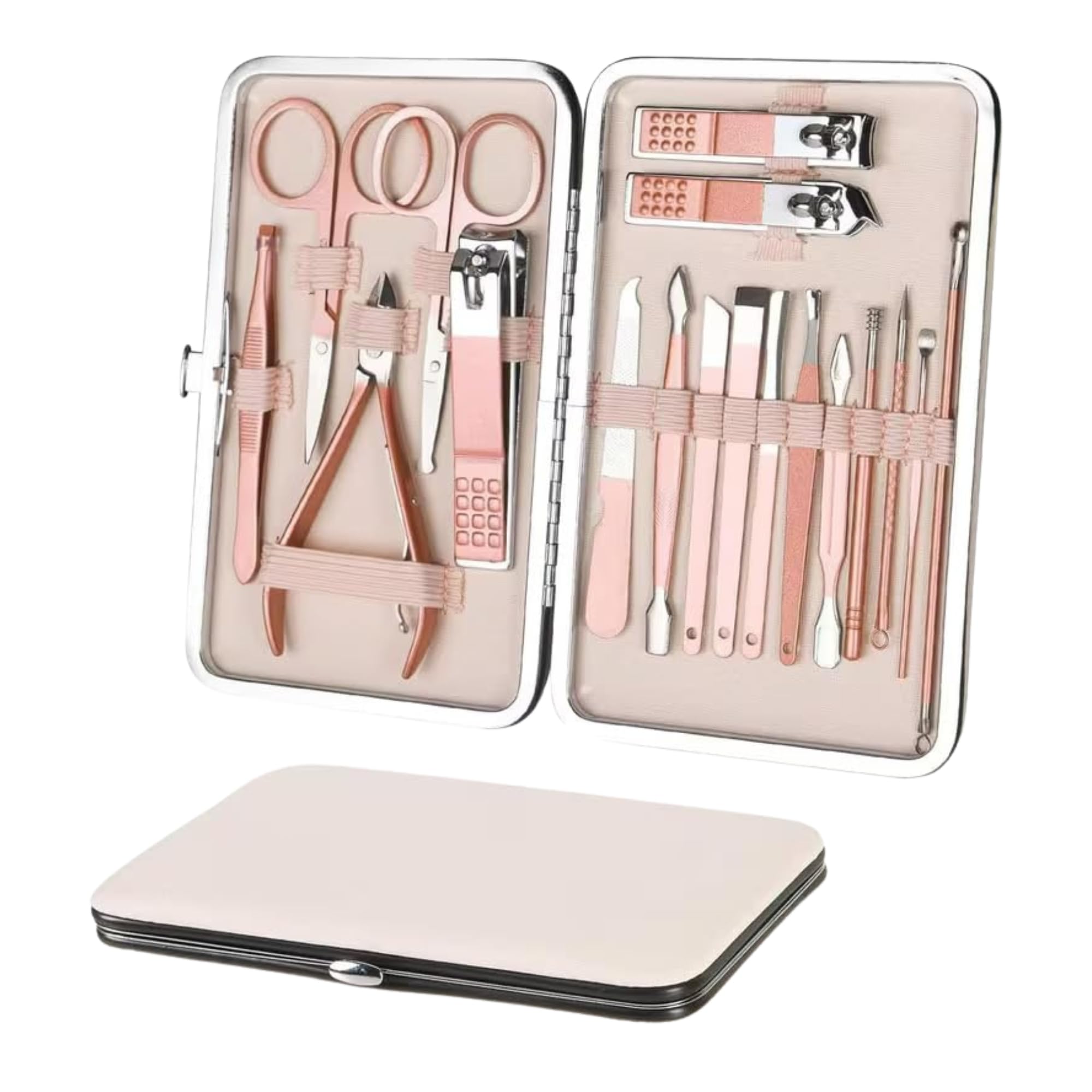 18 in 1 Stainless Steel Manicure & Pedicure Set – Professional Nail Care Grooming Kit for Men & Women with Travel PU Leather Case-image-31