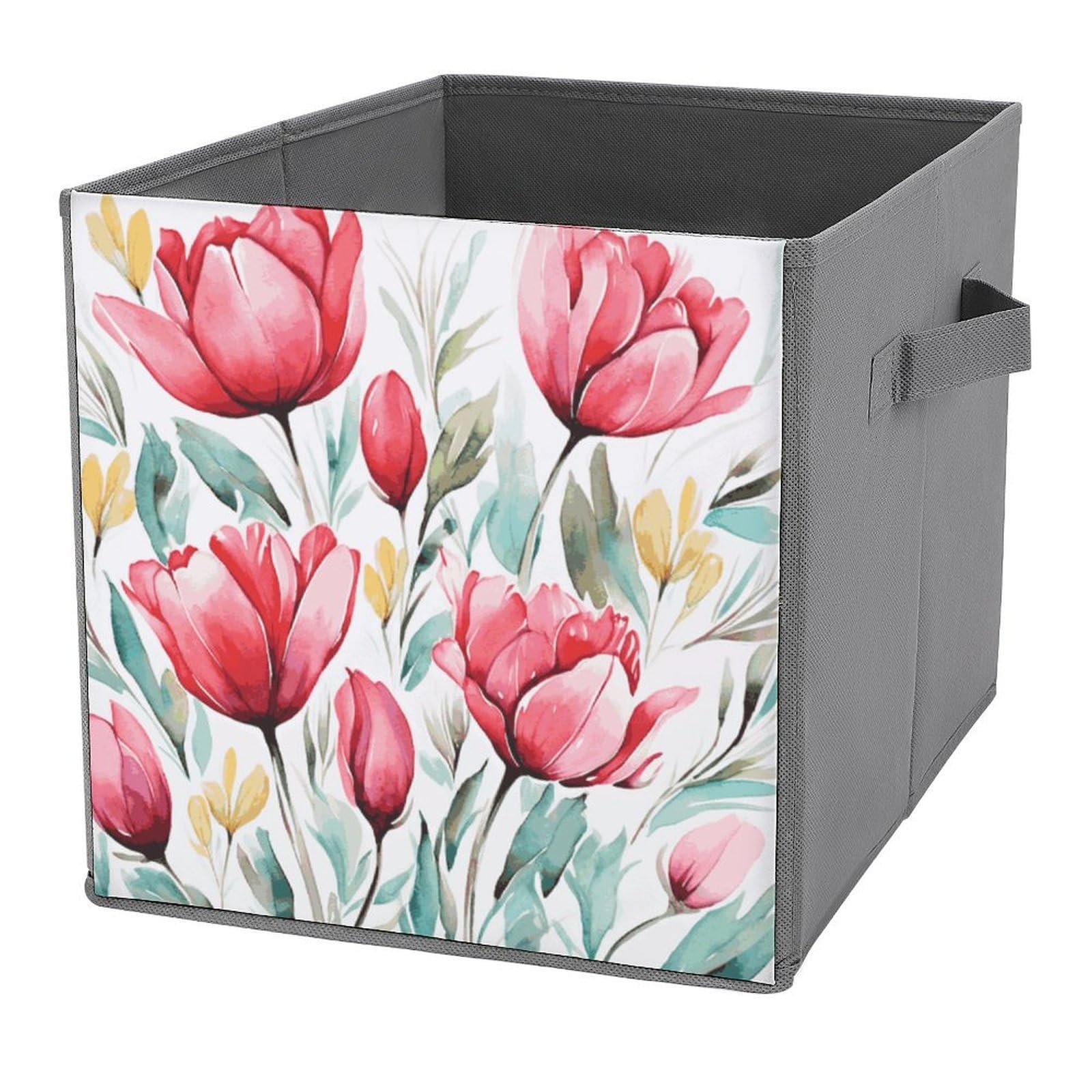 NONHAI Collapsible Storage Bins with Dual Handles Fabric Storage Basket Foldable Cubes Organizer Baskets Flower Storage Boxes for Organizing Clothing Cube Storage Organizer Bins