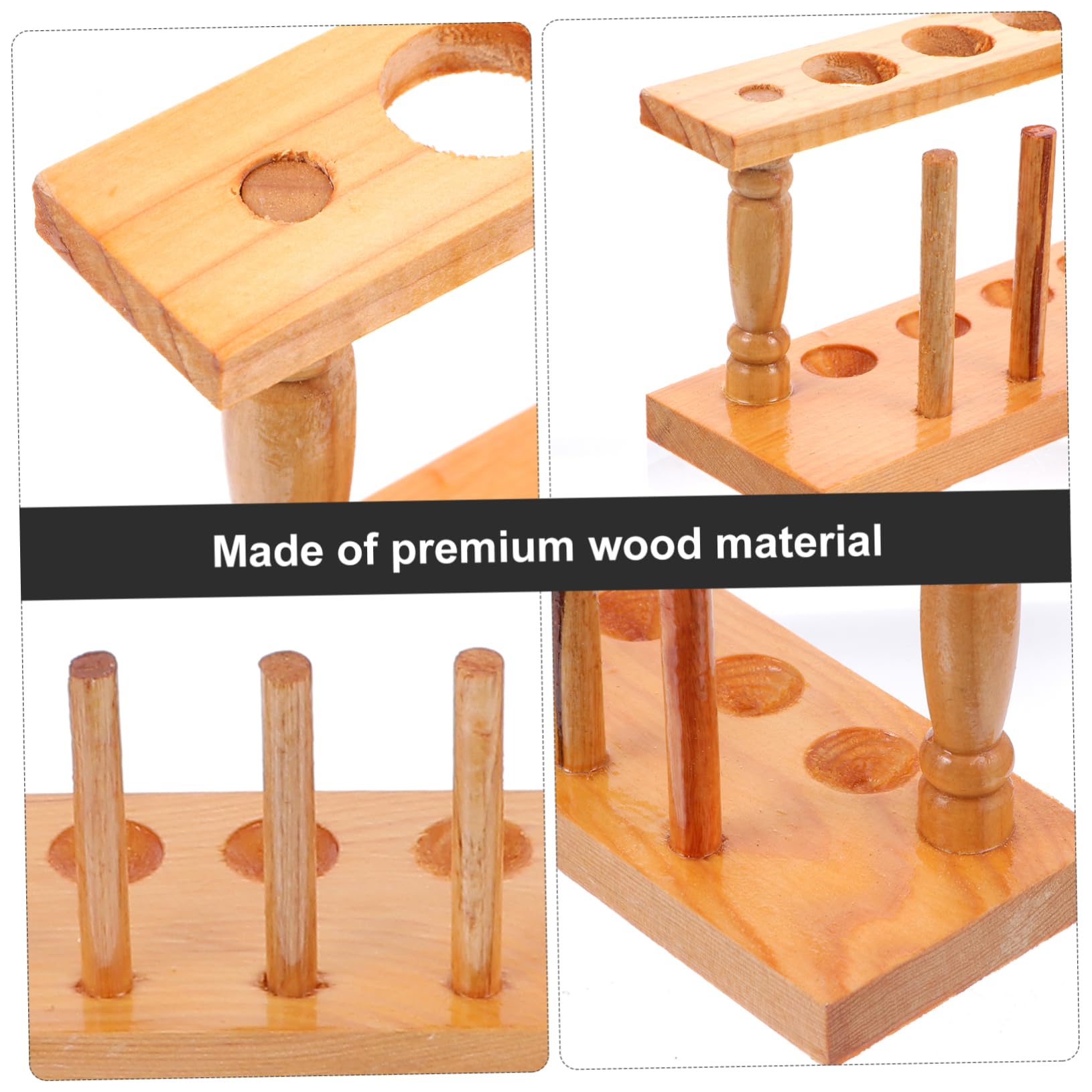 Cabilock Gradilla para Tubos de Ensayo de Madera Beige, Bien Pulida y Que No Daña las Manos, Adecuado para Laboratorio y Uso Escolar