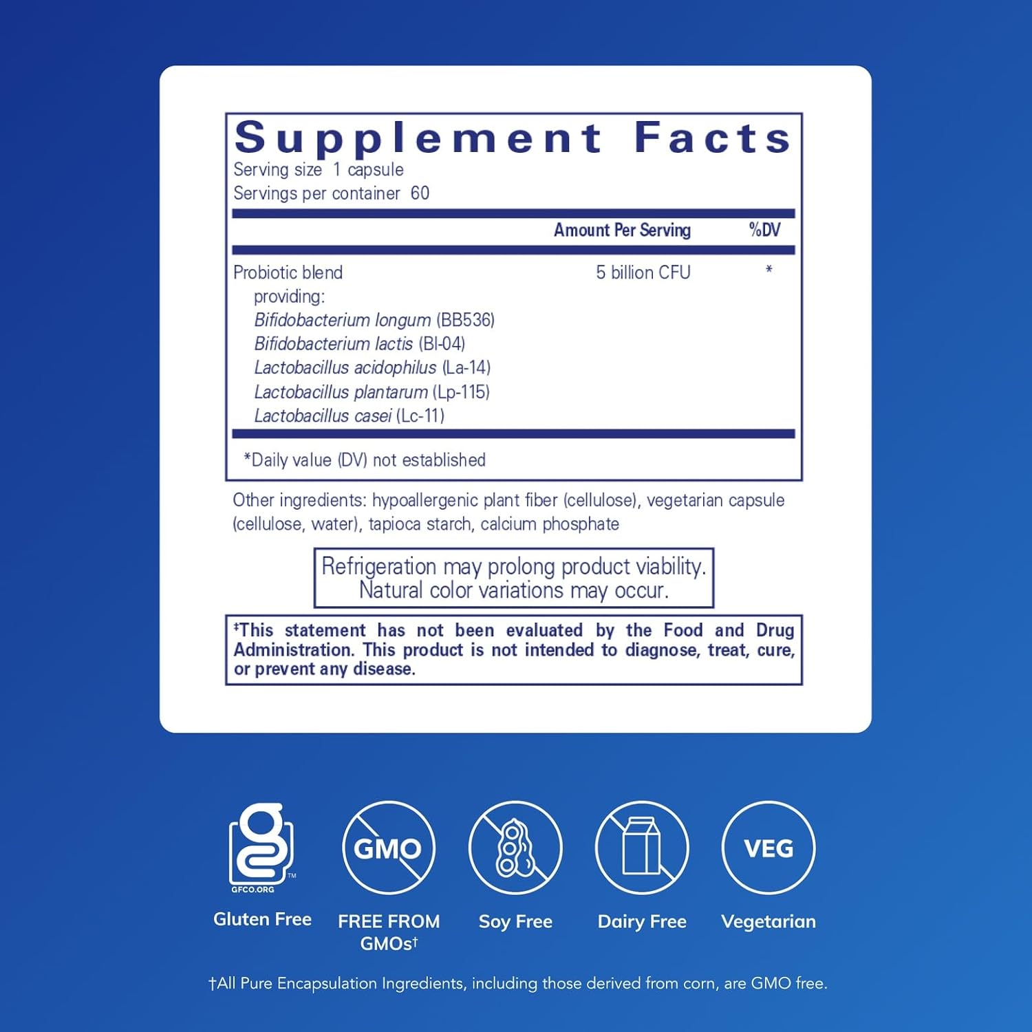 Pure Encapsulations Probiotic IMM | Shelf Stable Probiotic Blend to Support Immune Function and Maintain Eye, Nose and Throat Health* | 60 Capsules