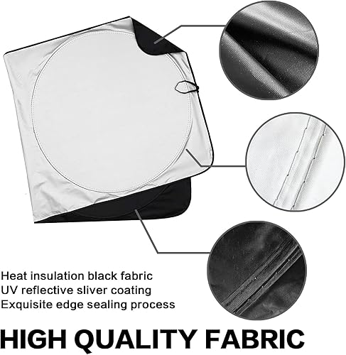 Miniatura 3 de Rutuioy - Parasol para parabrisas de coche, SUV y camión con diseño de mariposa púrpura brillante y rosas florales, plegable, reflector de rayos UV,