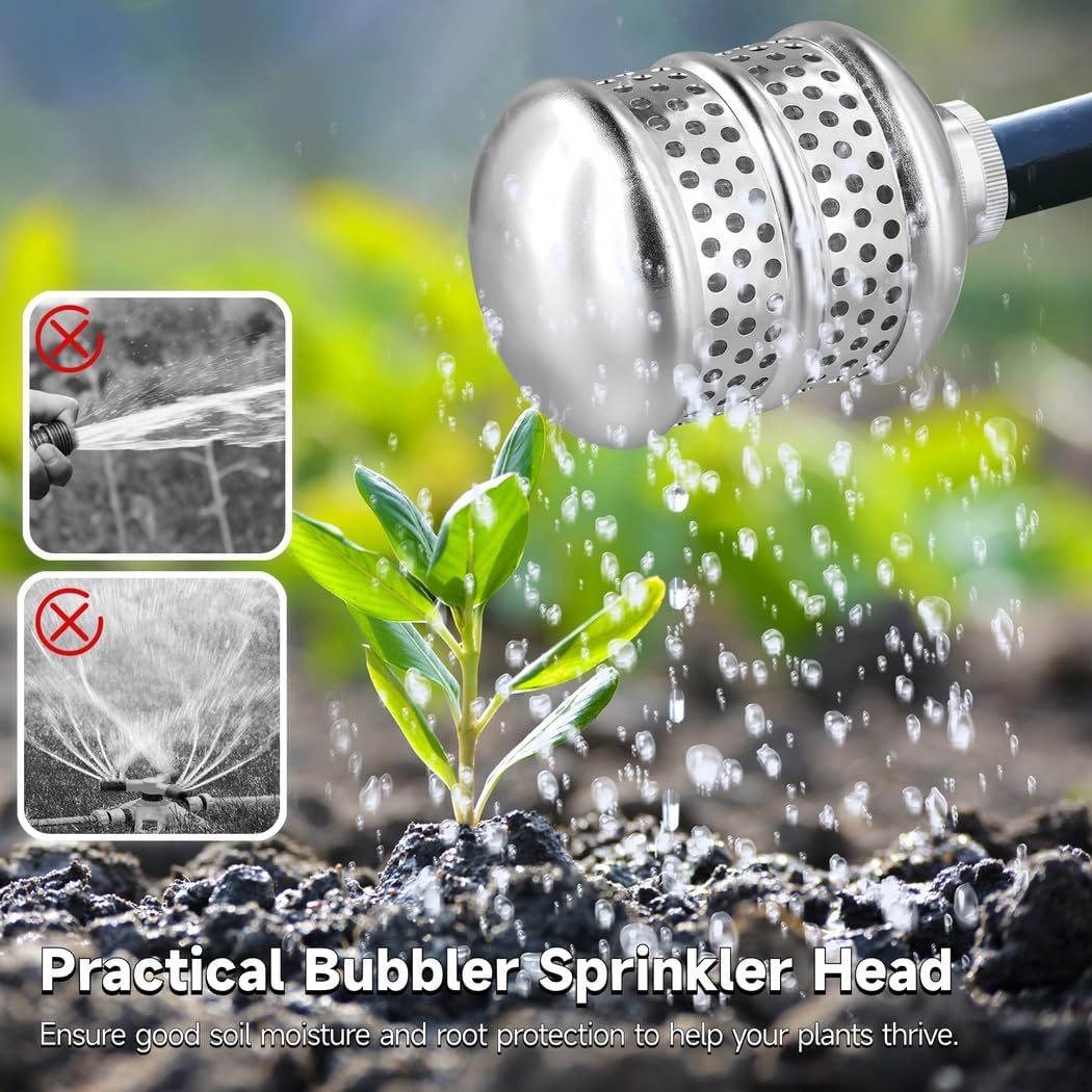 2 Pack 3/4-15Nh Aluminum Alloy Bubbler Sprinkler Heads, Diffuser Flood Nozzles With Filter Mesh And Sealing Tape For Garden And Lawn Irrigation