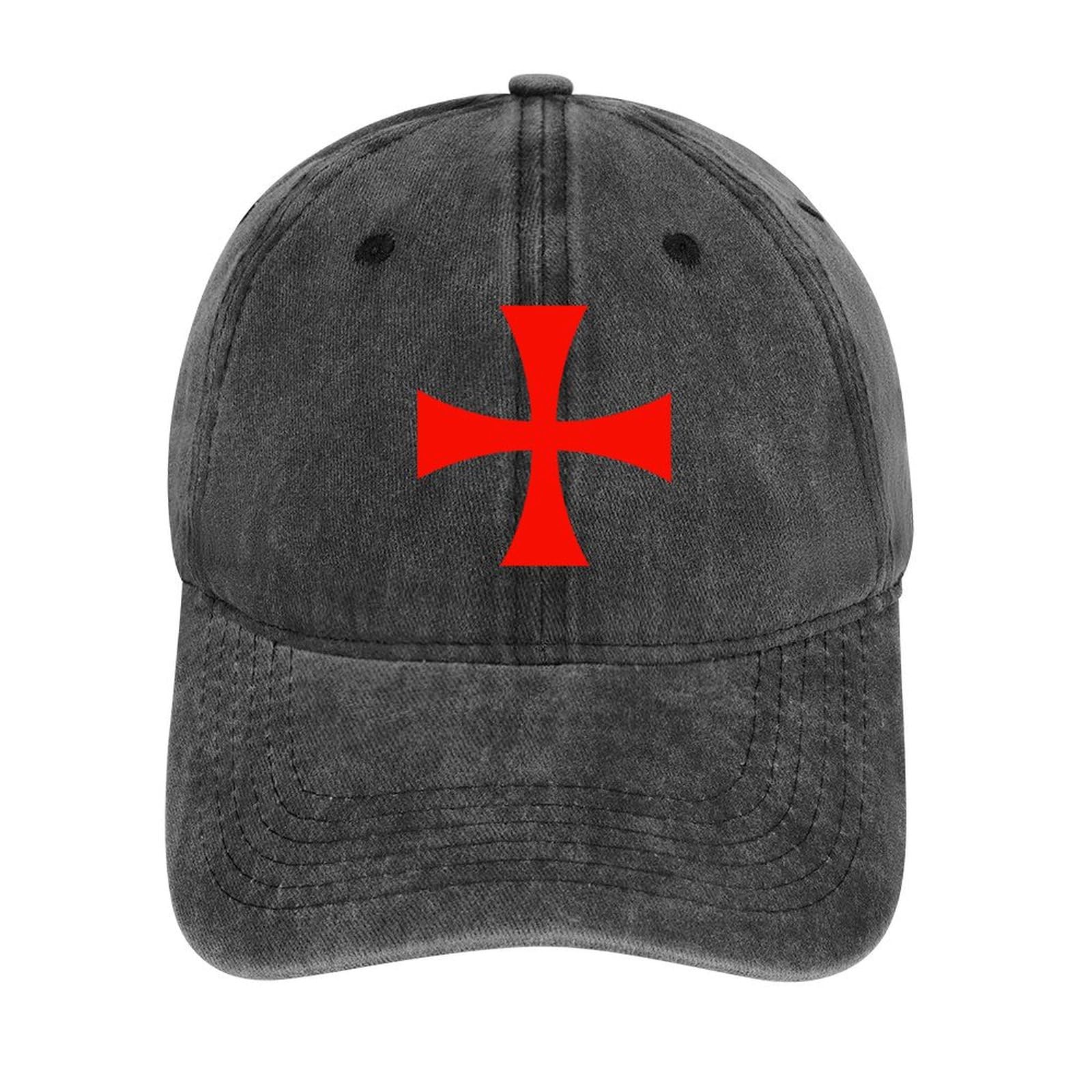 Knights Templar Baseball Cap for Men & Women Running Hat Cotton Adjustable UV Protection Sports Hats Charcoal-Style