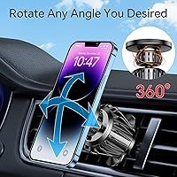 Vista 5 de Paquete de 2 soporte magnético para teléfono para ventilación de automóvil, clip mejorado soporte magnético para teléfono de automóvil, imán fuerte