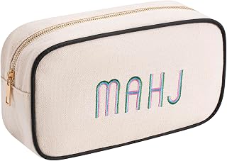 RSRSLEII Empty Canvas Mahjong Tiles Bag (03Black)