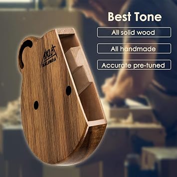 Thumb Piano, AKLOT Bear Kalimba Solid Wood 17 Keys Finger Piano Start Kits with Protective Case Tuning Hammer Study Booklet Cleaning Cloth