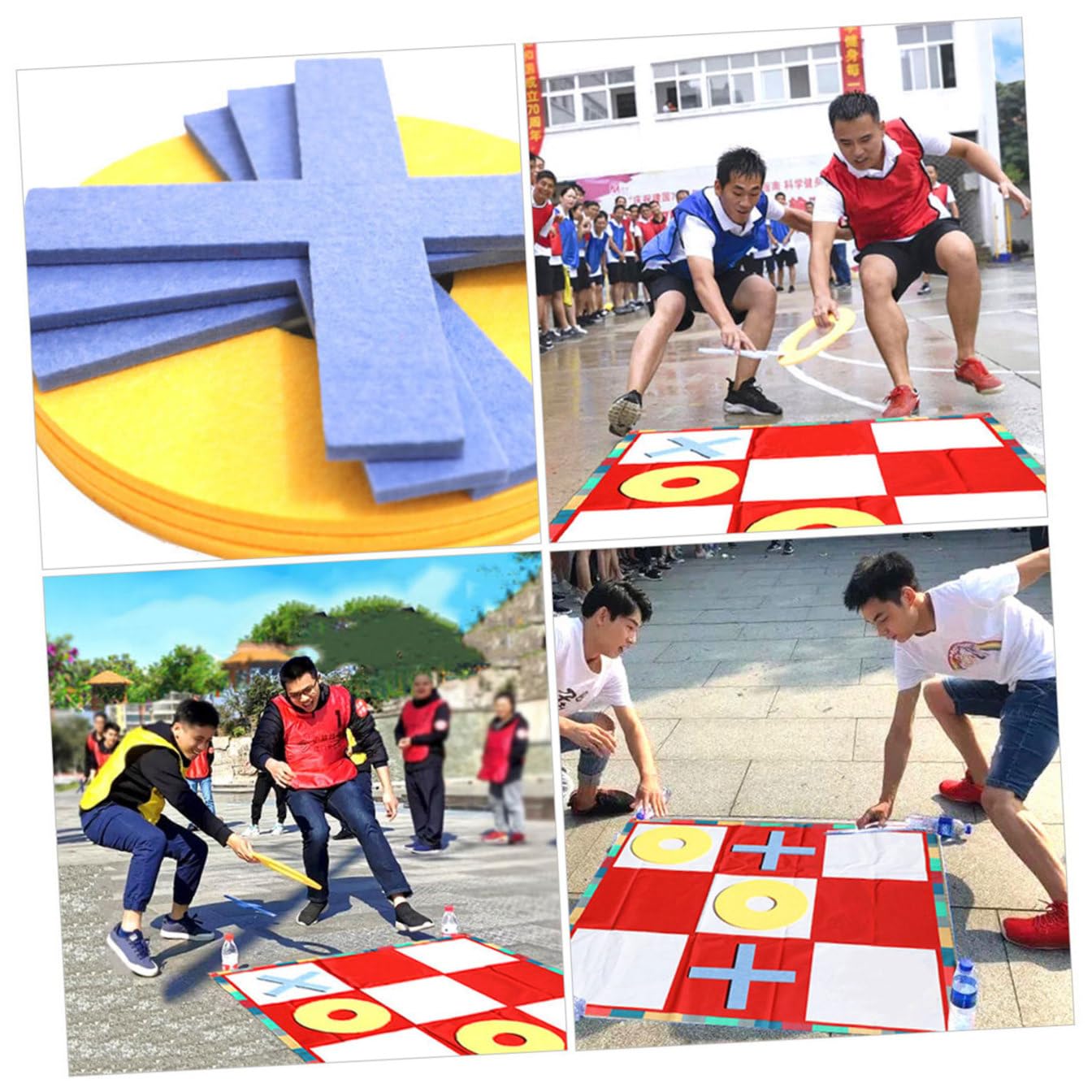 Veemoon Gioco del Tris per Famiglie e Ragazzo Ragazza con Montaggio Stabile e Smontaggio Facile, Set 1 per Divertimento Indoor e Outdoor