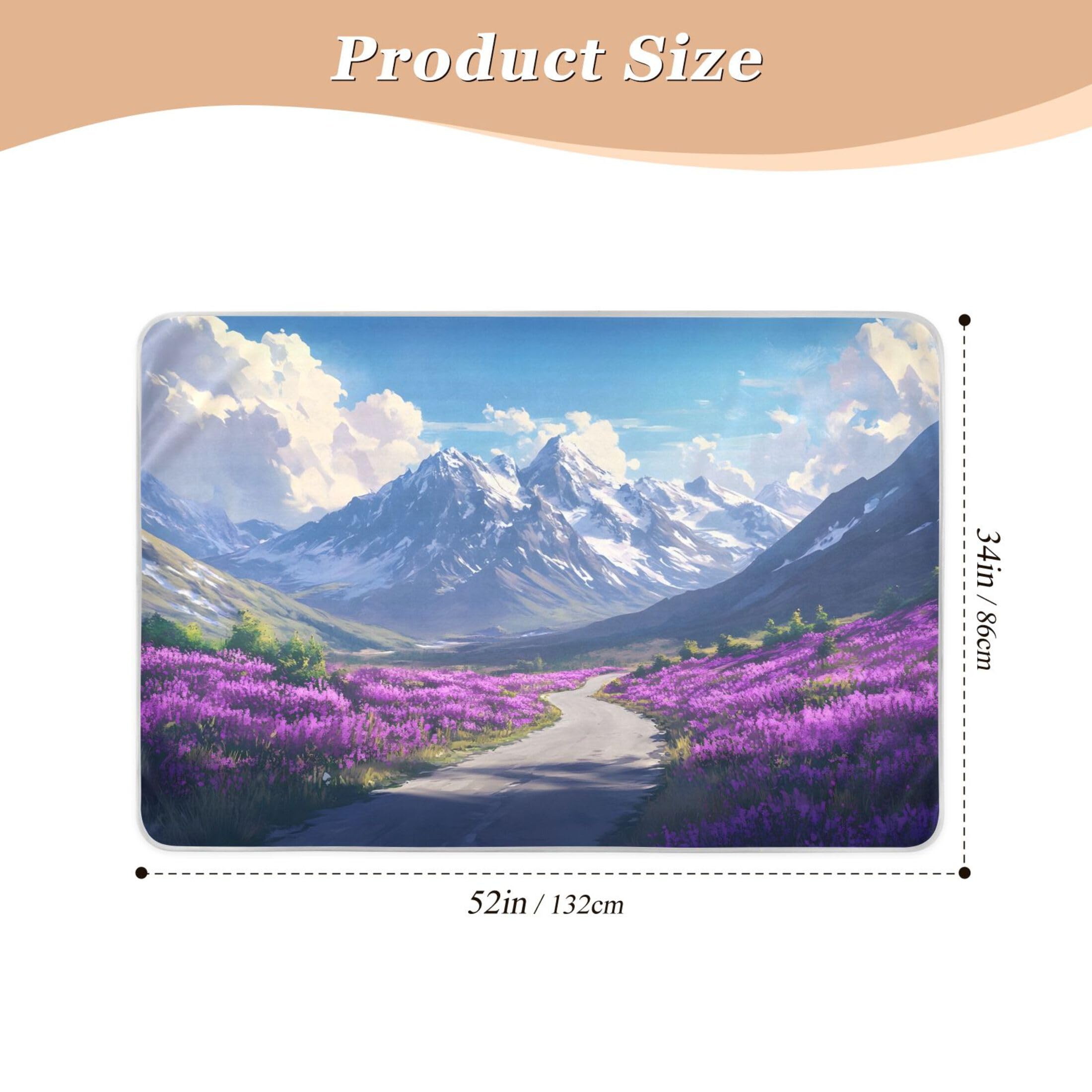 Takiito Beautiful Mountains Bed Pad Reusable Bed Underpad Washable Waterproof Leak-Proof Quick Dry Incontinence Pee Pad for Toddlers Kids Adults Pets 34x52 in