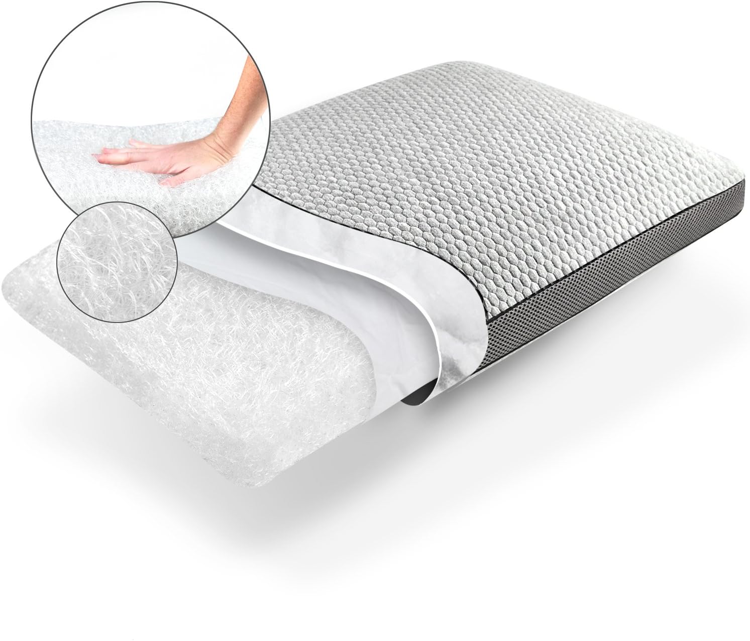 Best Cooling Pillow Arcus Model | 3D Gel Suspension Core Airflow Technology with Premium Removable Knit Pillow Case | Temperature Regulating | Standard Size | 10 Year Warranty