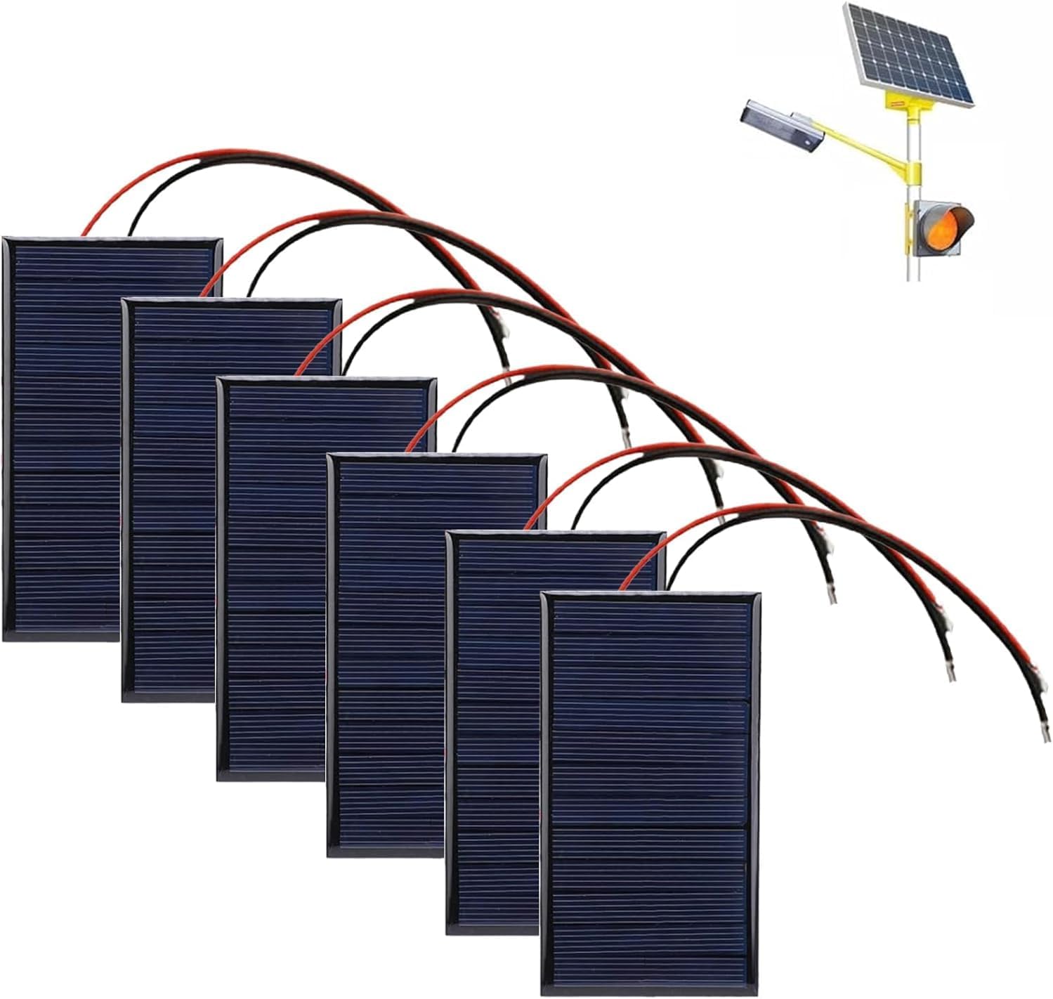 6 Stück 62 x 36 mm Mini Solarpanel, 3V 0,27W 90mA Mikro-Mini-Solar-Panel-Zellen Sonnenkollektor Mikro Solarmodule für Sonnenenergie Heimwerken Wissenschaft Projekte Akku-Ladegerät (6, 62 * 36)