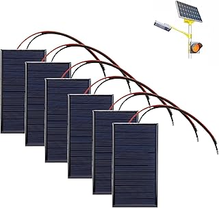 6 Pièces 62 x 36 mm Micro Mini Panneau Solaire Cellules, 3V 0.27W 90mA Panneau Solaire en Silicium Polycristallin pour l'énergie de l'énergie Solaire Accueil Bricolage Projets Scientifiques Jouets