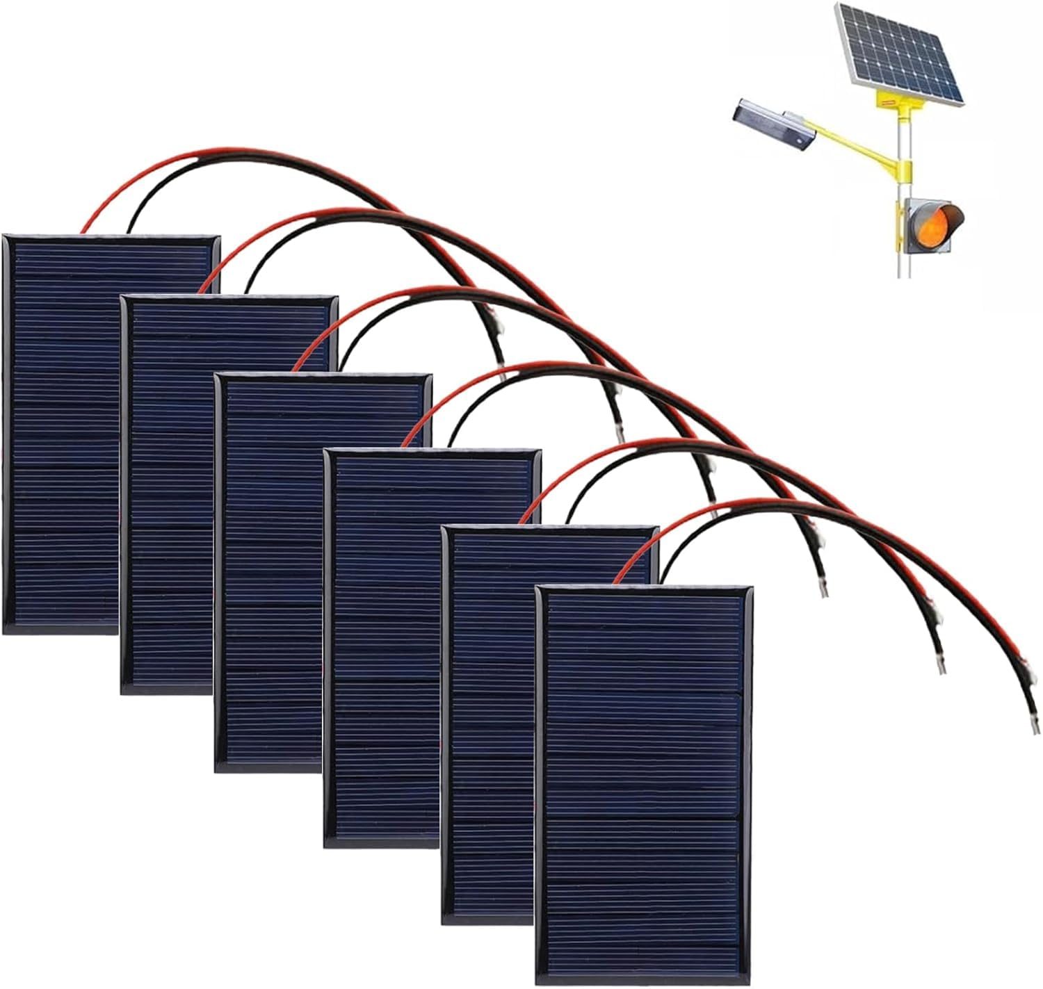 Micro Panneaux Solaires 3V 0,27W – Lot De 6 Cellules Polycristallines 62x36 Mm – Pour Projets DIY, Science, Jouets - 3