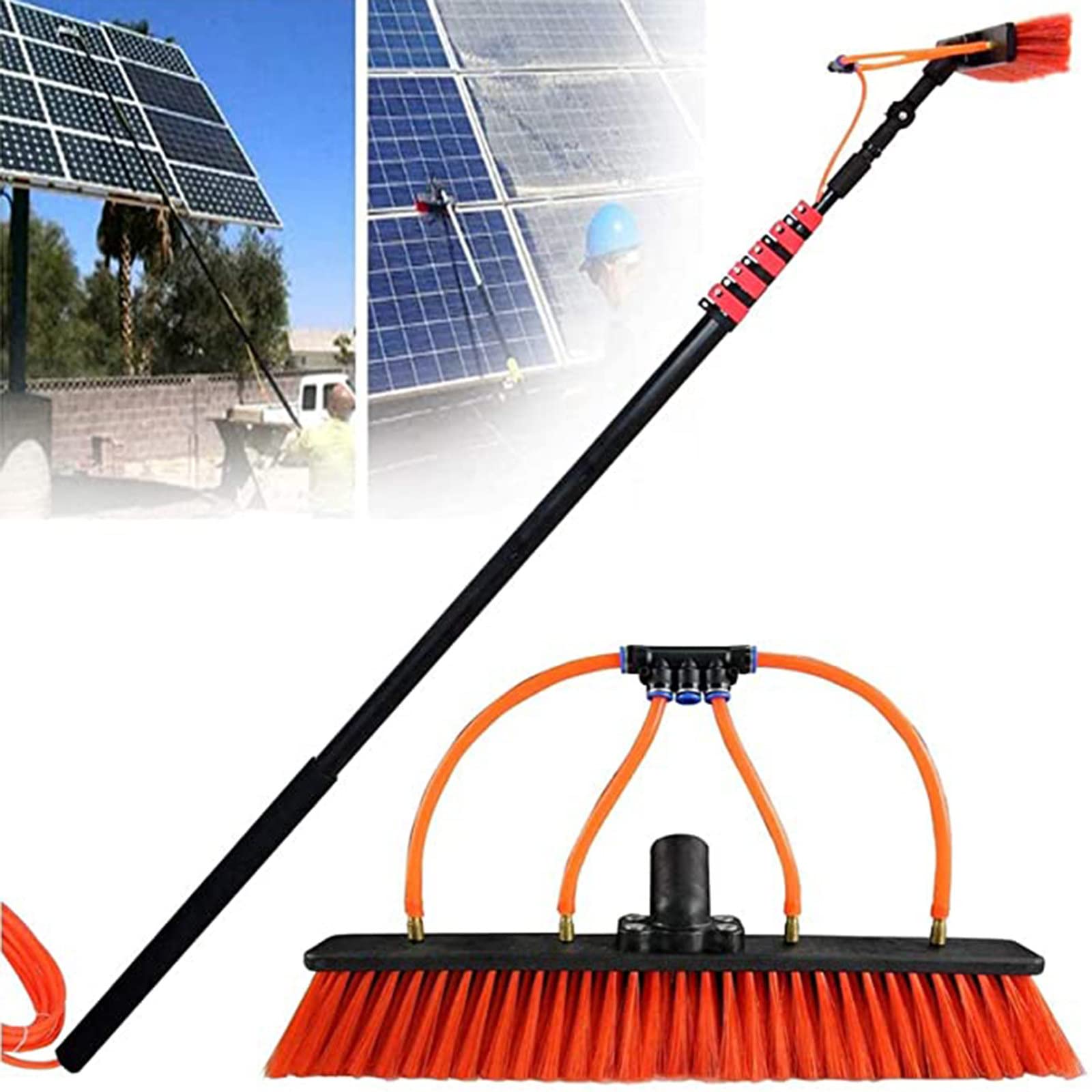 Pulizia Pannelli fotovoltaici Kit Pulizia Pannelli fotovoltaici Spazzola Pannelli fotovoltaici,lavavetri telescopico pulisci vetri,Pulitore fotovoltaico Asta per Pulizia finestre 4M-12M, Spa