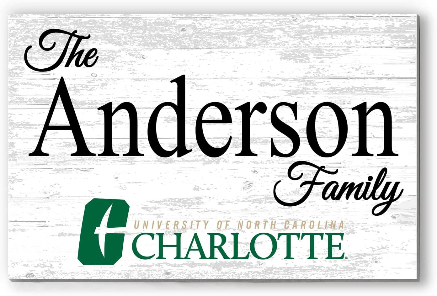 UNC Charlotte Name Sign Solid Wood for Charlotte 49ers Family, Fans, Alumni, Students or Graduation
